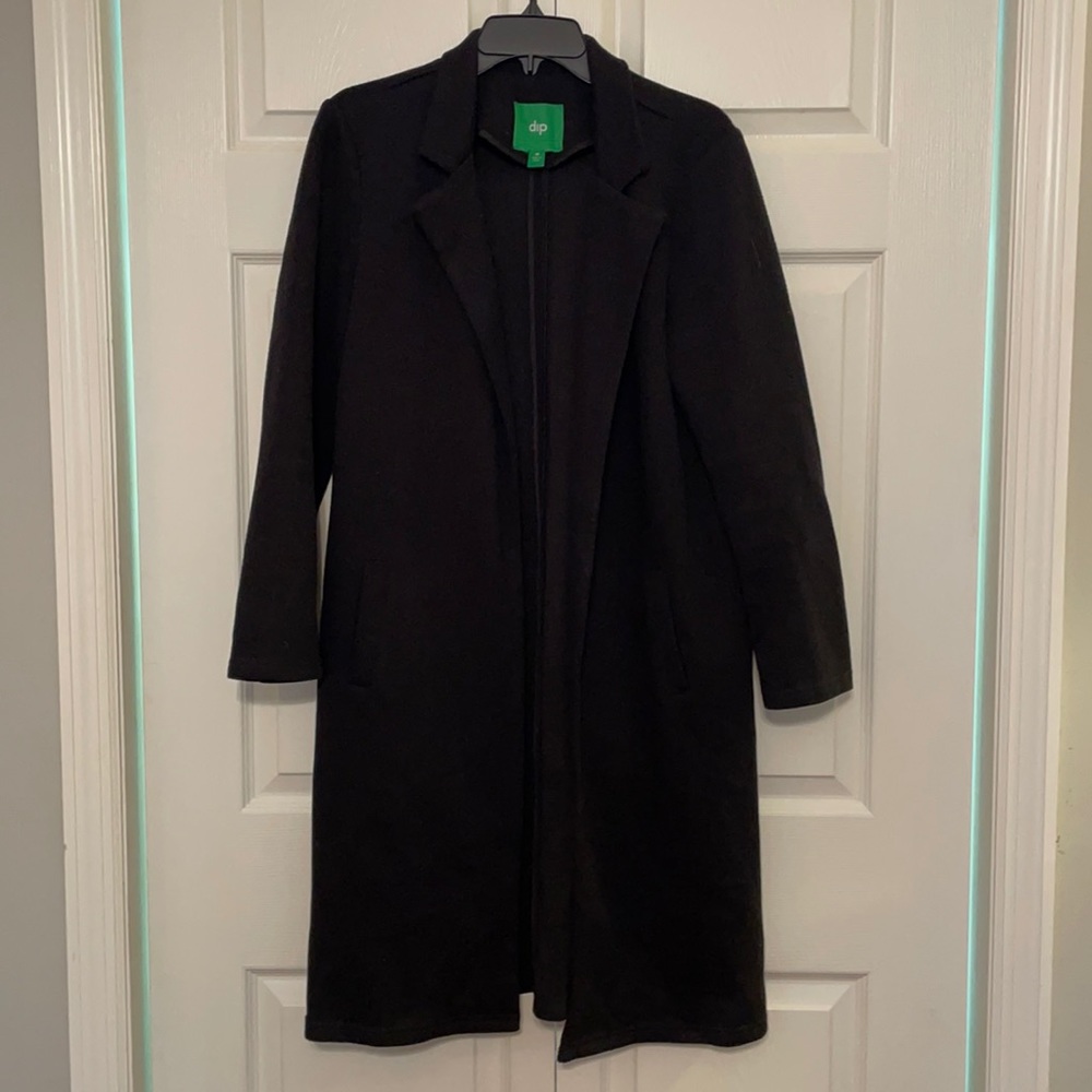 Black, Midi length cardigan/jacket,size medium